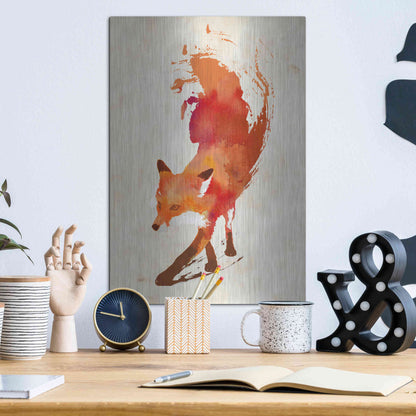 Luxe Metal Art 'Vulpes Vulpes' by Robert Farkas, Metal Wall Art,12x16