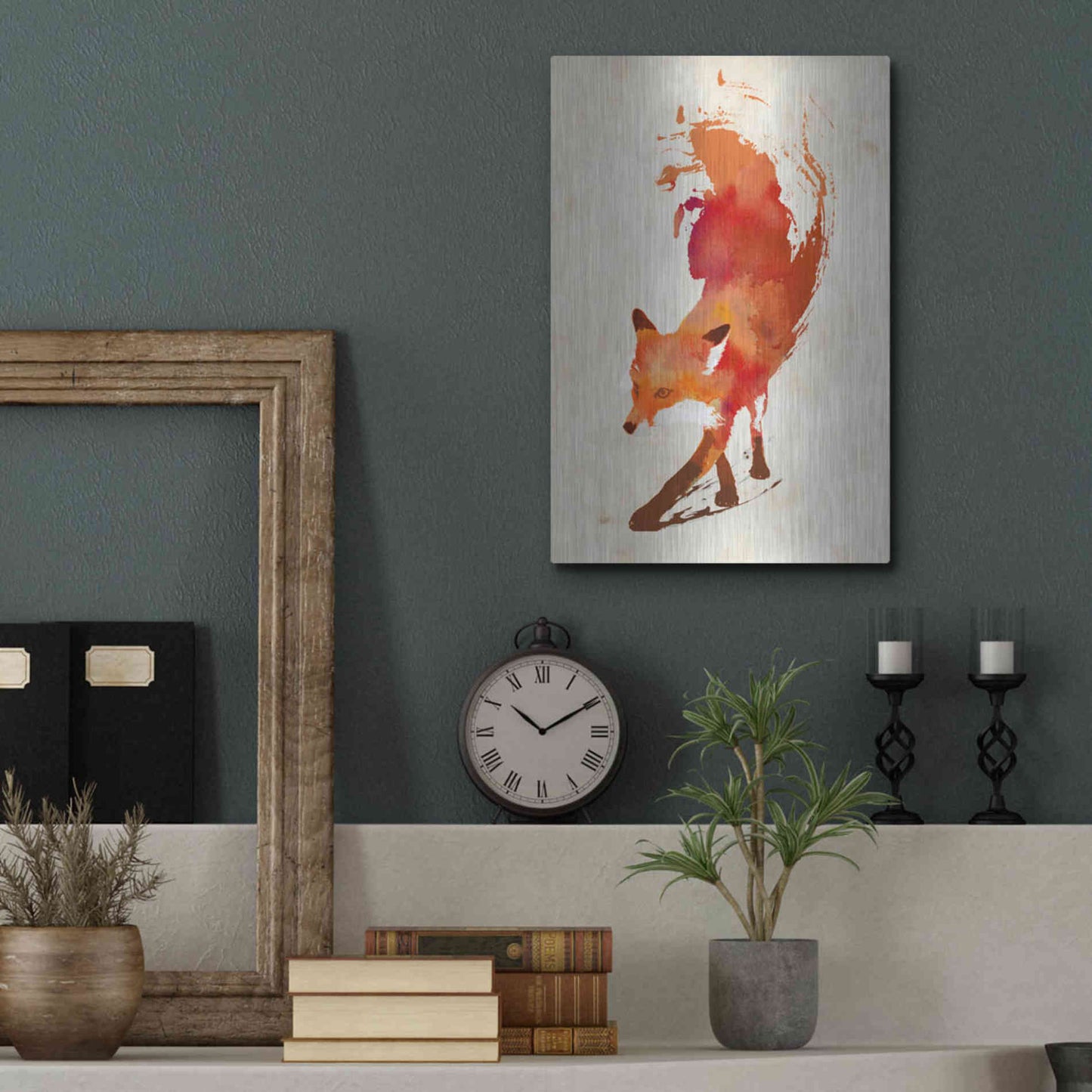 Luxe Metal Art 'Vulpes Vulpes' by Robert Farkas, Metal Wall Art,12x16