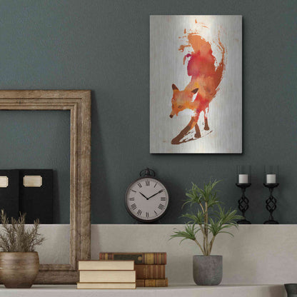 Luxe Metal Art 'Vulpes Vulpes' by Robert Farkas, Metal Wall Art,12x16