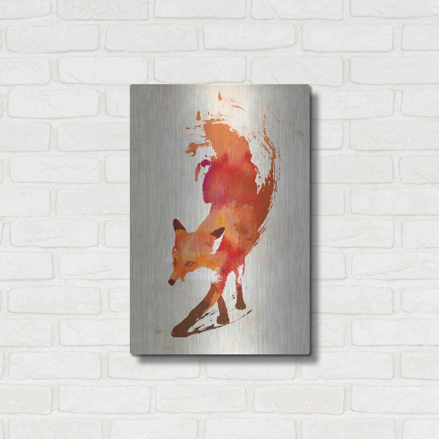 Luxe Metal Art 'Vulpes Vulpes' by Robert Farkas, Metal Wall Art,16x24