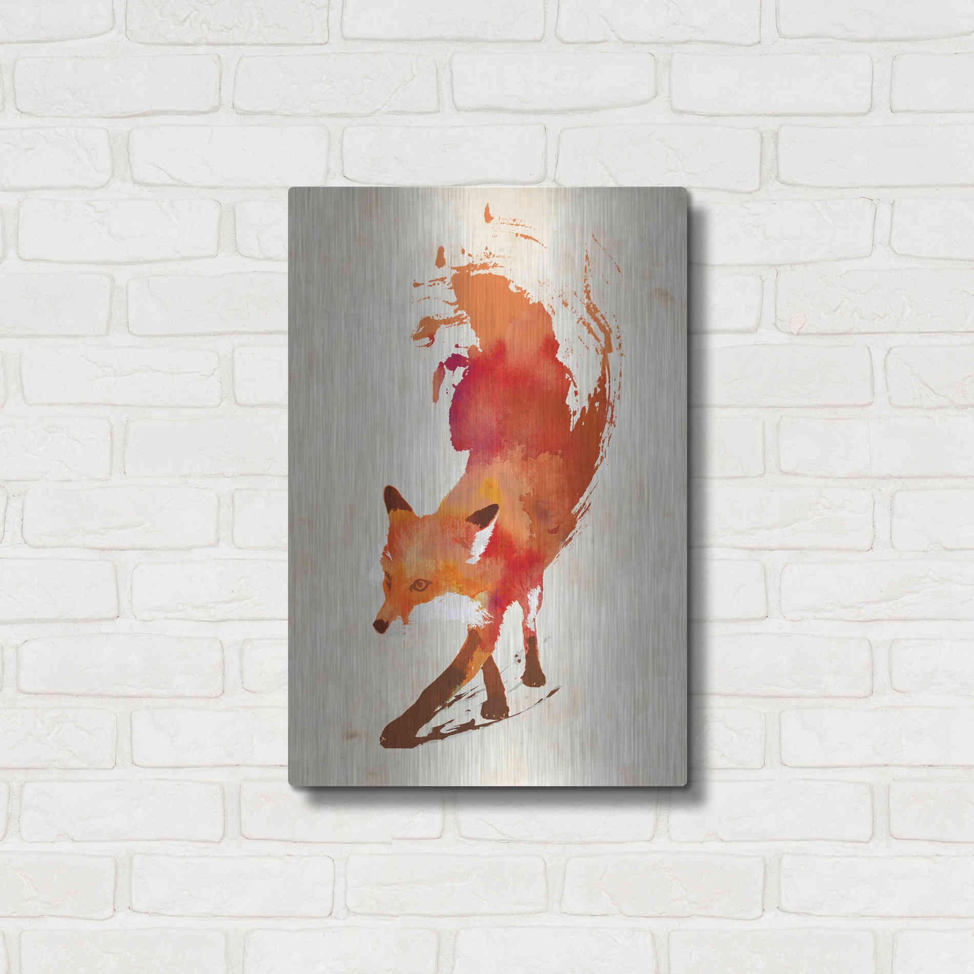 Luxe Metal Art 'Vulpes Vulpes' by Robert Farkas, Metal Wall Art,16x24