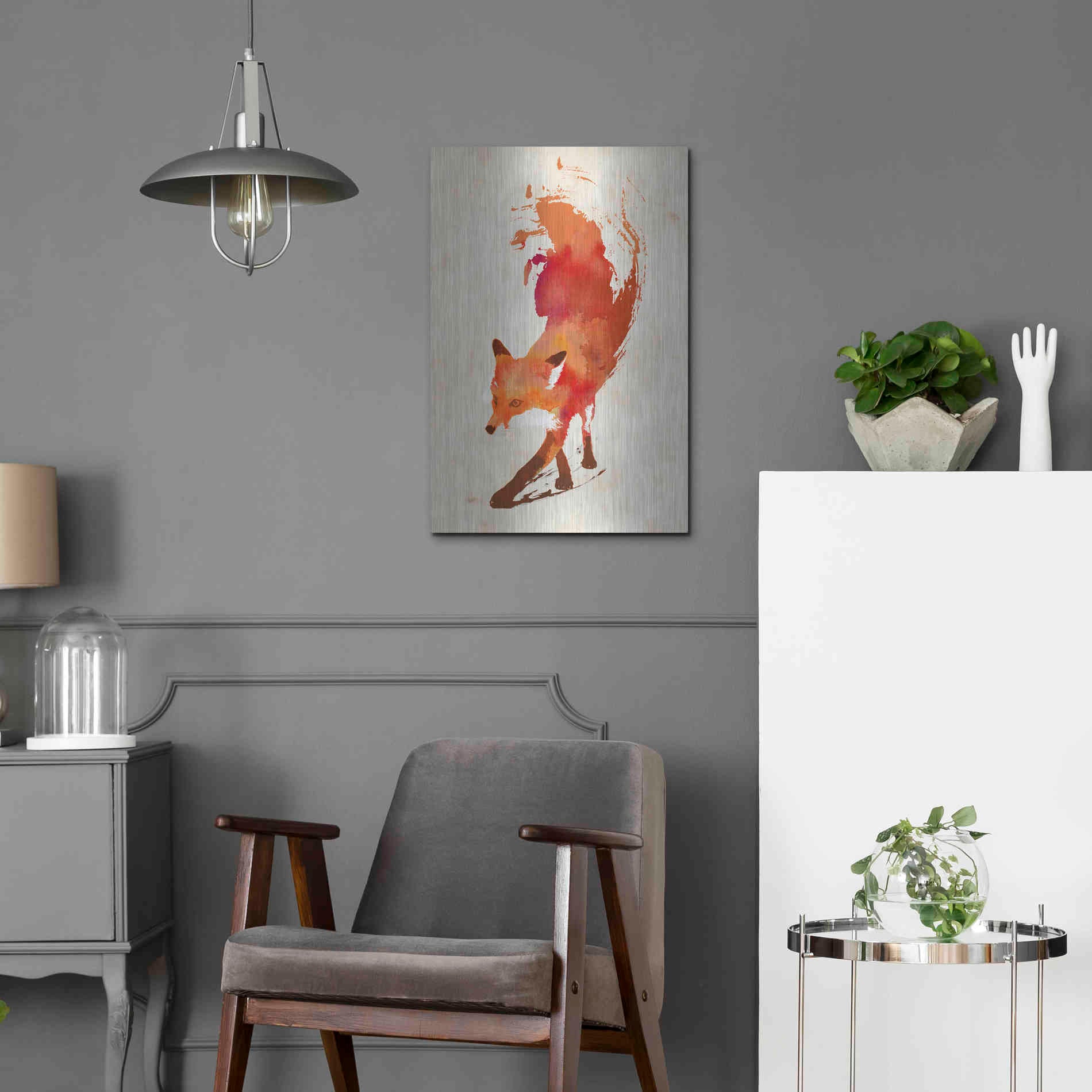 Luxe Metal Art 'Vulpes Vulpes' by Robert Farkas, Metal Wall Art,16x24