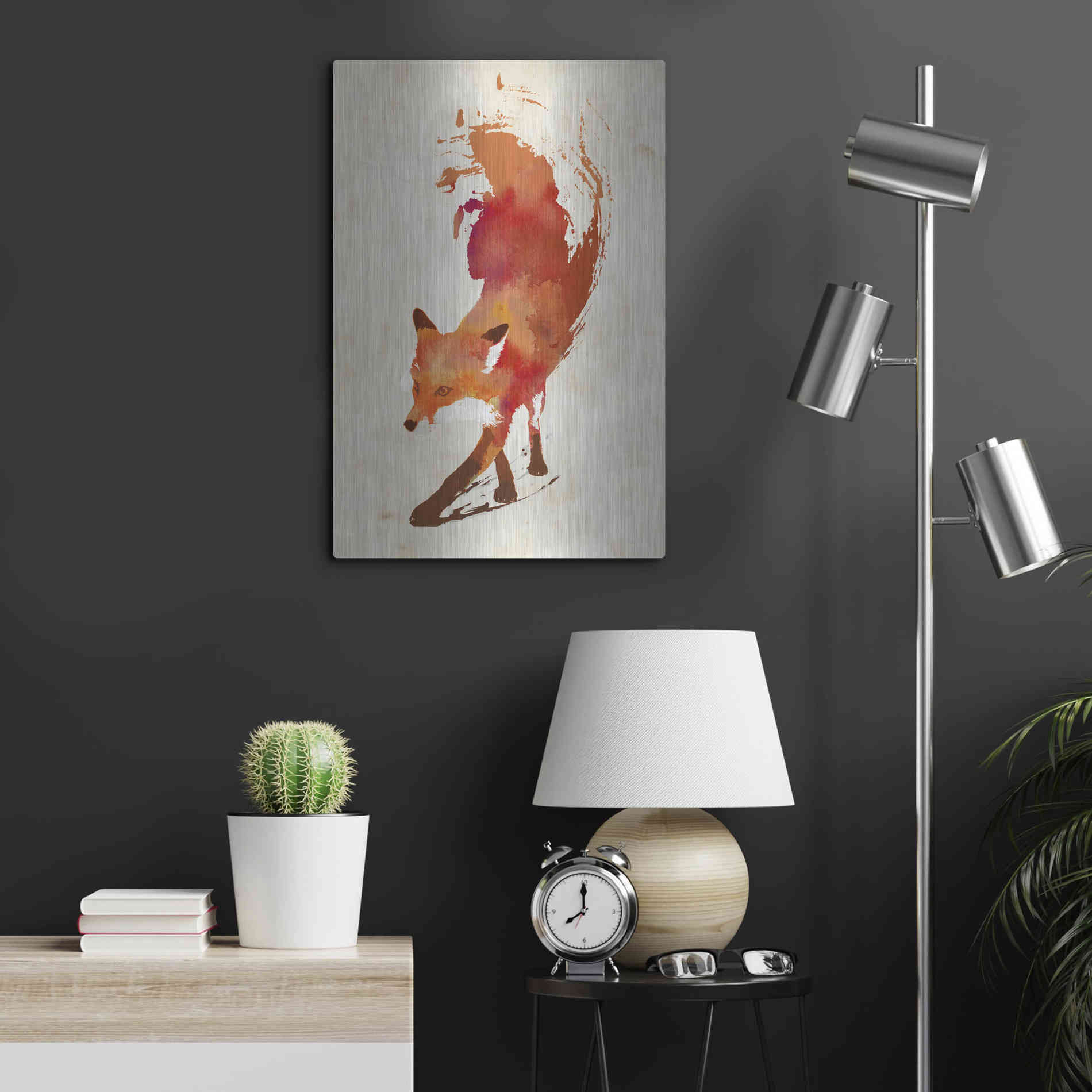 Luxe Metal Art 'Vulpes Vulpes' by Robert Farkas, Metal Wall Art,16x24
