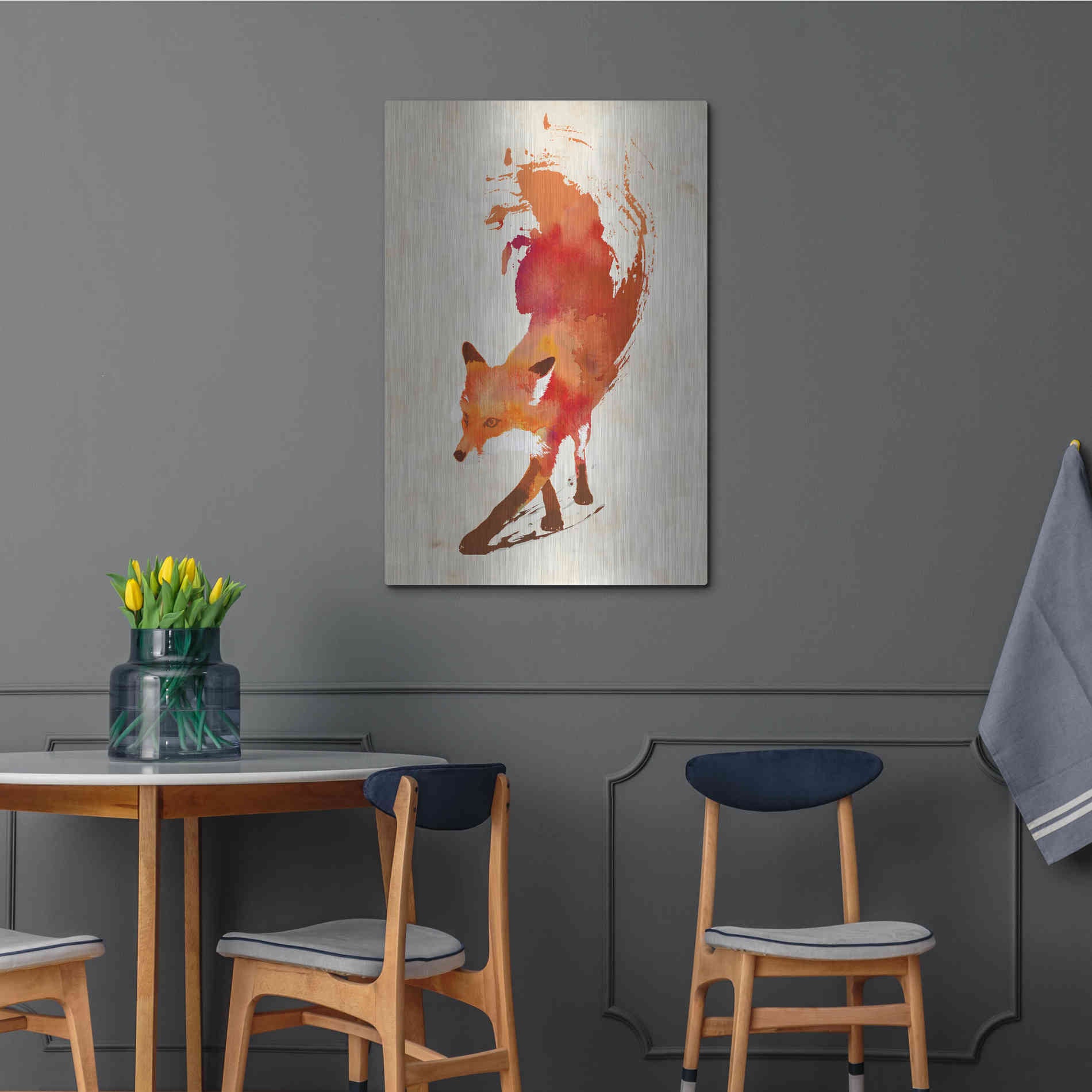 Luxe Metal Art 'Vulpes Vulpes' by Robert Farkas, Metal Wall Art,24x36