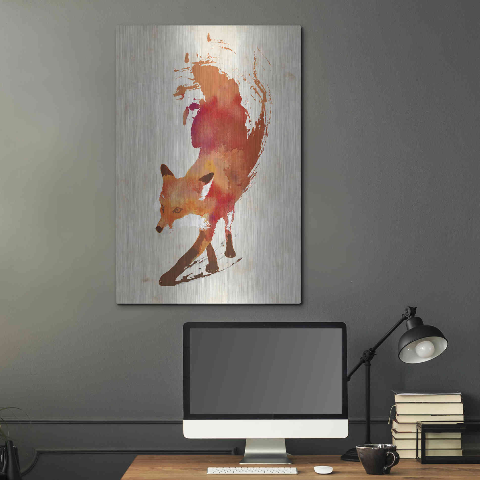 Luxe Metal Art 'Vulpes Vulpes' by Robert Farkas, Metal Wall Art,24x36