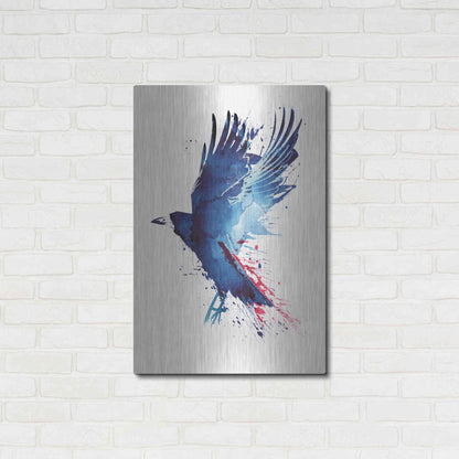 Luxe Metal Art 'Bloody Crow' by Robert Farkas, Metal Wall Art,24x36