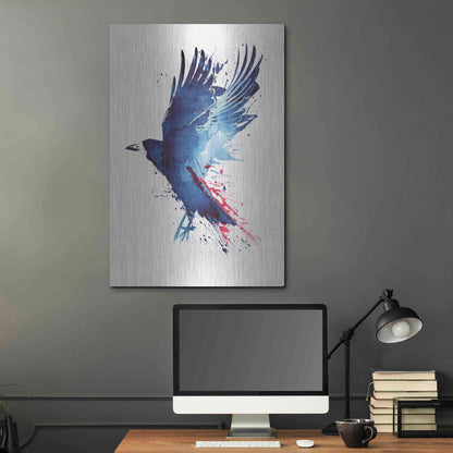 Luxe Metal Art 'Bloody Crow' by Robert Farkas, Metal Wall Art,24x36