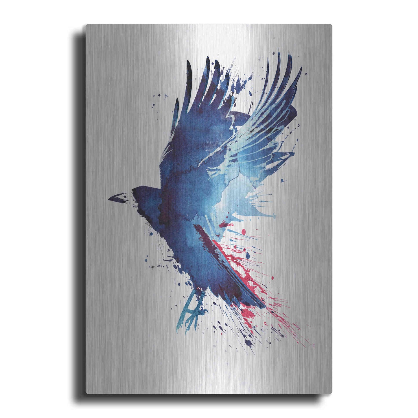 Luxe Metal Art 'Bloody Crow' by Robert Farkas, Metal Wall Art