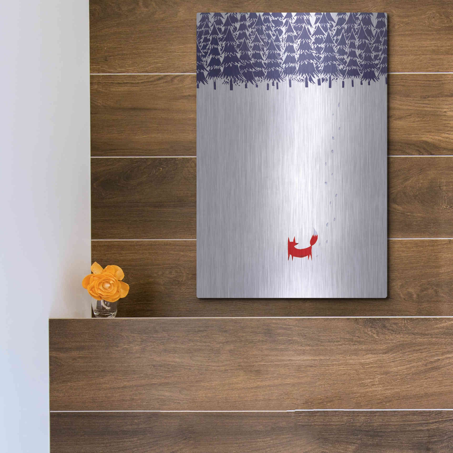 Luxe Metal Art 'Alone In The Forest' by Robert Farkas, Metal Wall Art,12x16