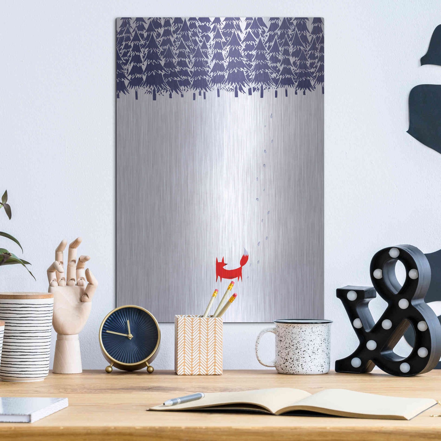 Luxe Metal Art 'Alone In The Forest' by Robert Farkas, Metal Wall Art,12x16