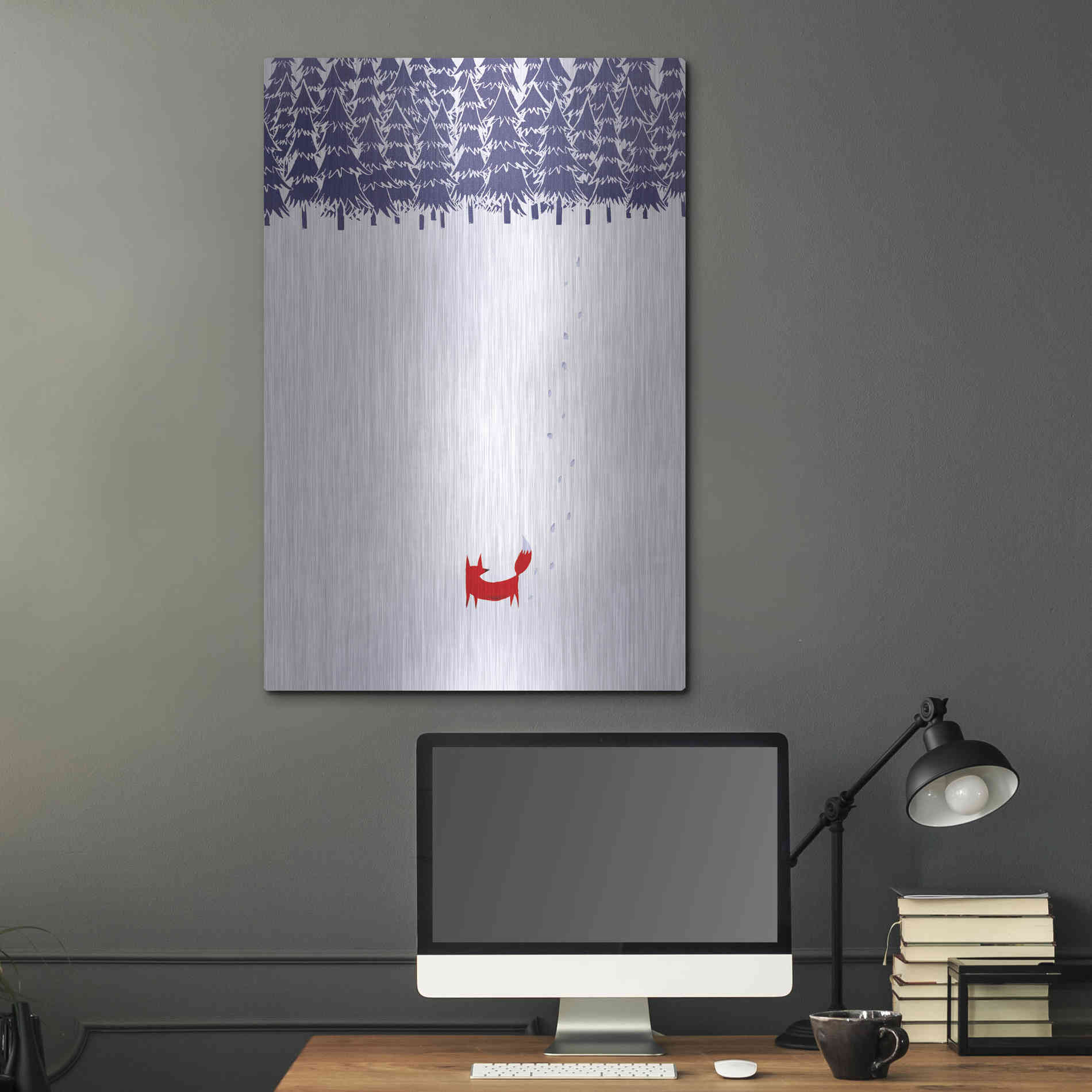 Luxe Metal Art 'Alone In The Forest' by Robert Farkas, Metal Wall Art,24x36