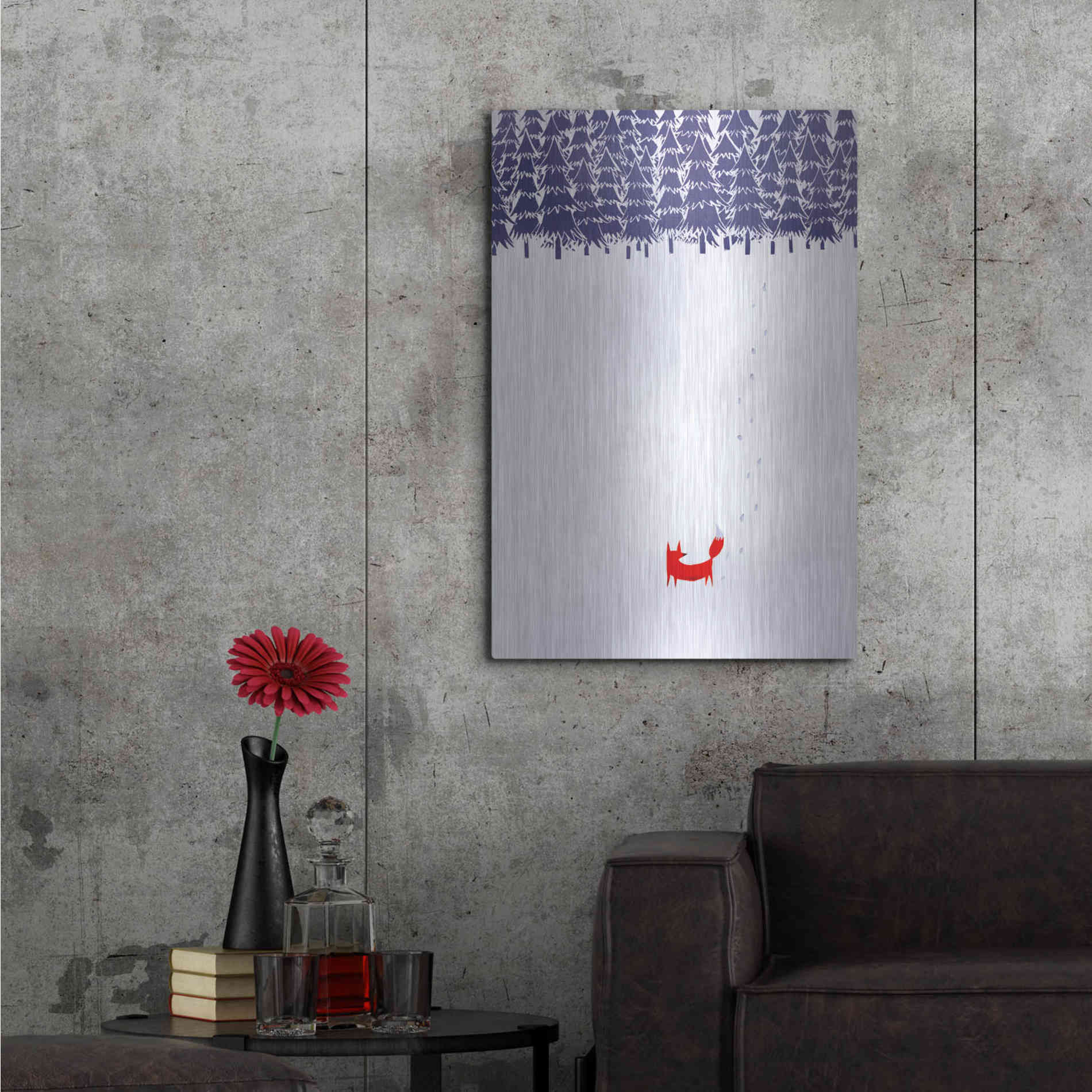 Luxe Metal Art 'Alone In The Forest' by Robert Farkas, Metal Wall Art,24x36