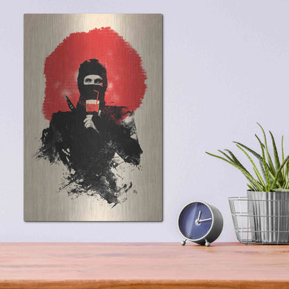 Luxe Metal Art 'American Ninja' by Robert Farkas, Metal Wall Art,12x16