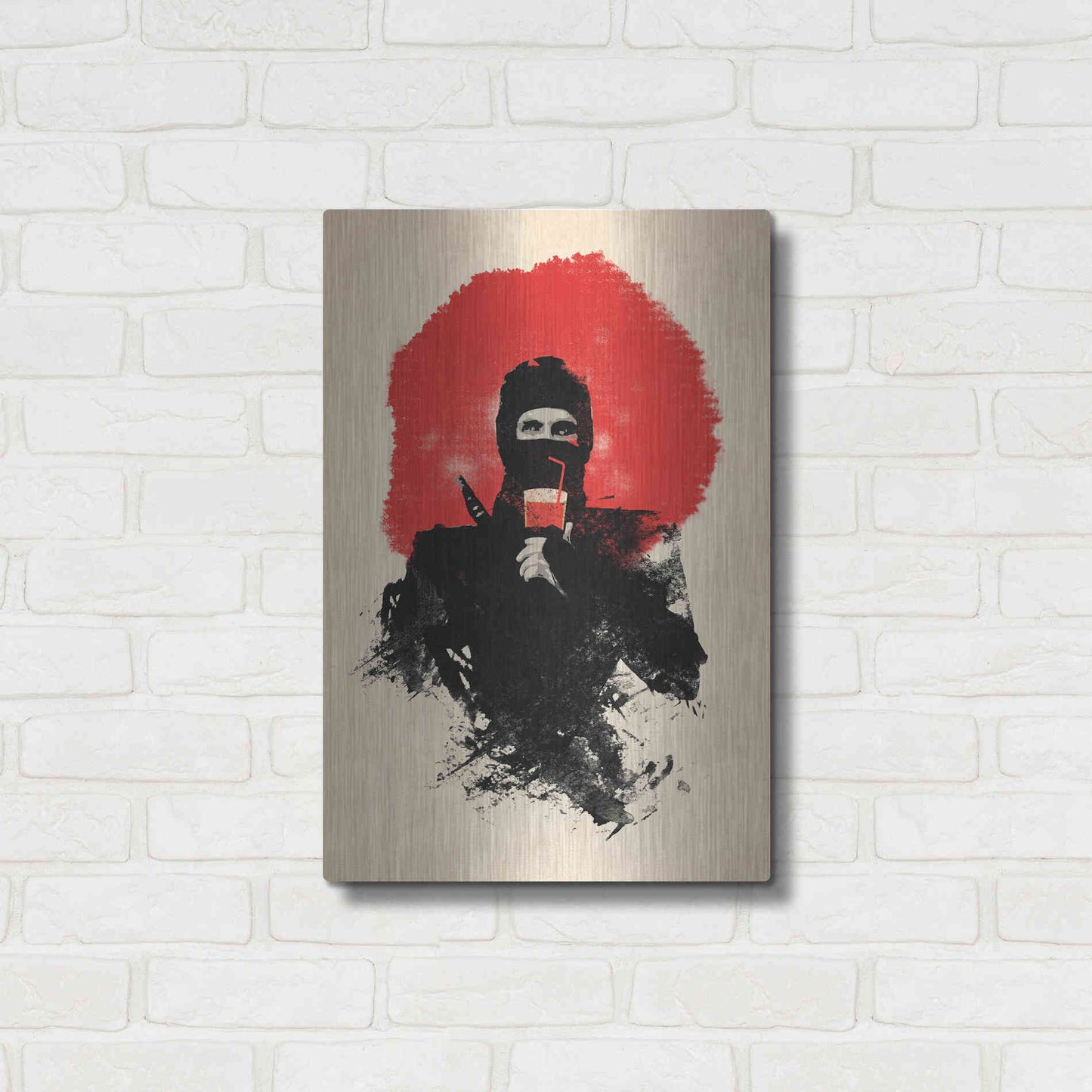 Luxe Metal Art 'American Ninja' by Robert Farkas, Metal Wall Art,16x24