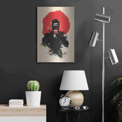 Luxe Metal Art 'American Ninja' by Robert Farkas, Metal Wall Art,16x24