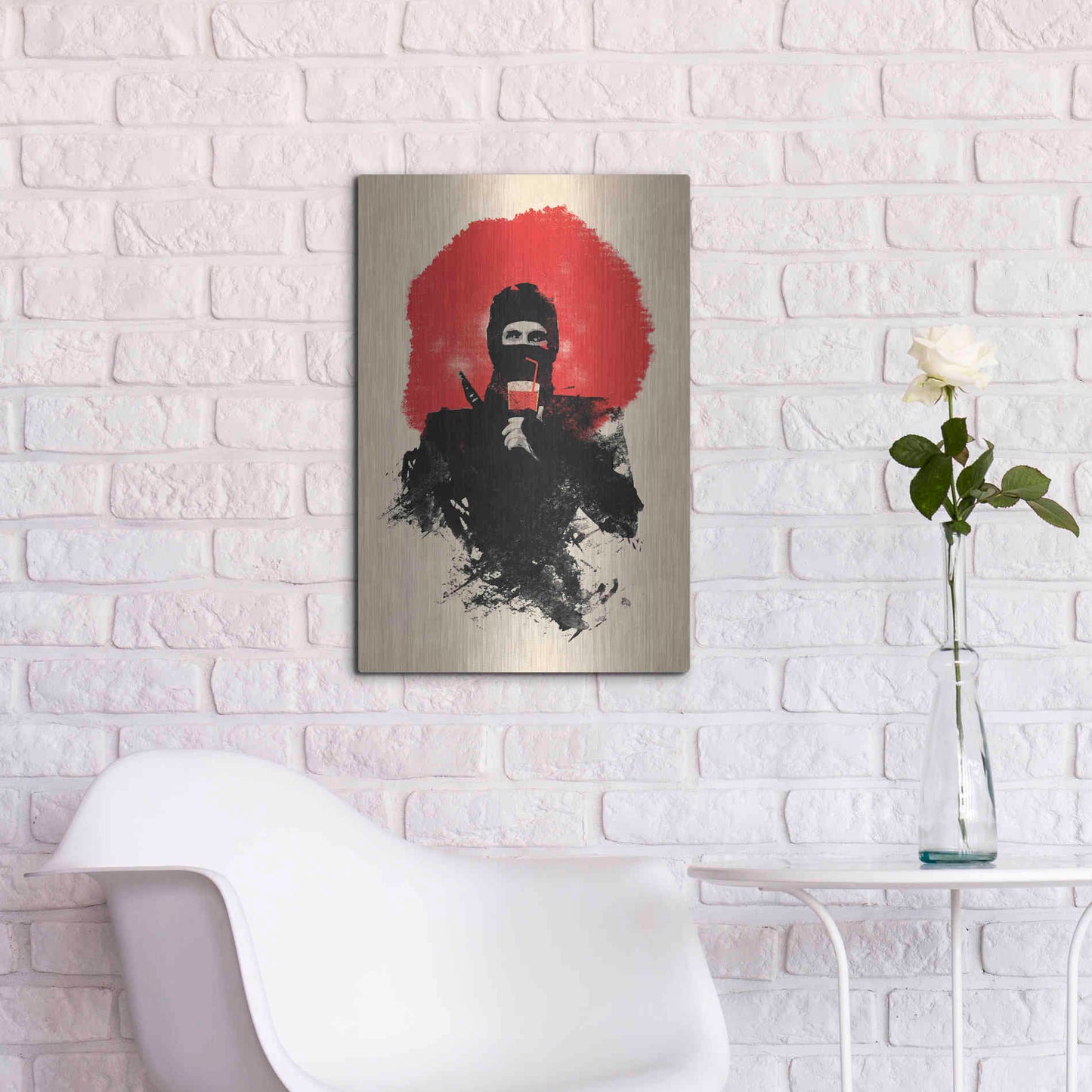 Luxe Metal Art 'American Ninja' by Robert Farkas, Metal Wall Art,16x24