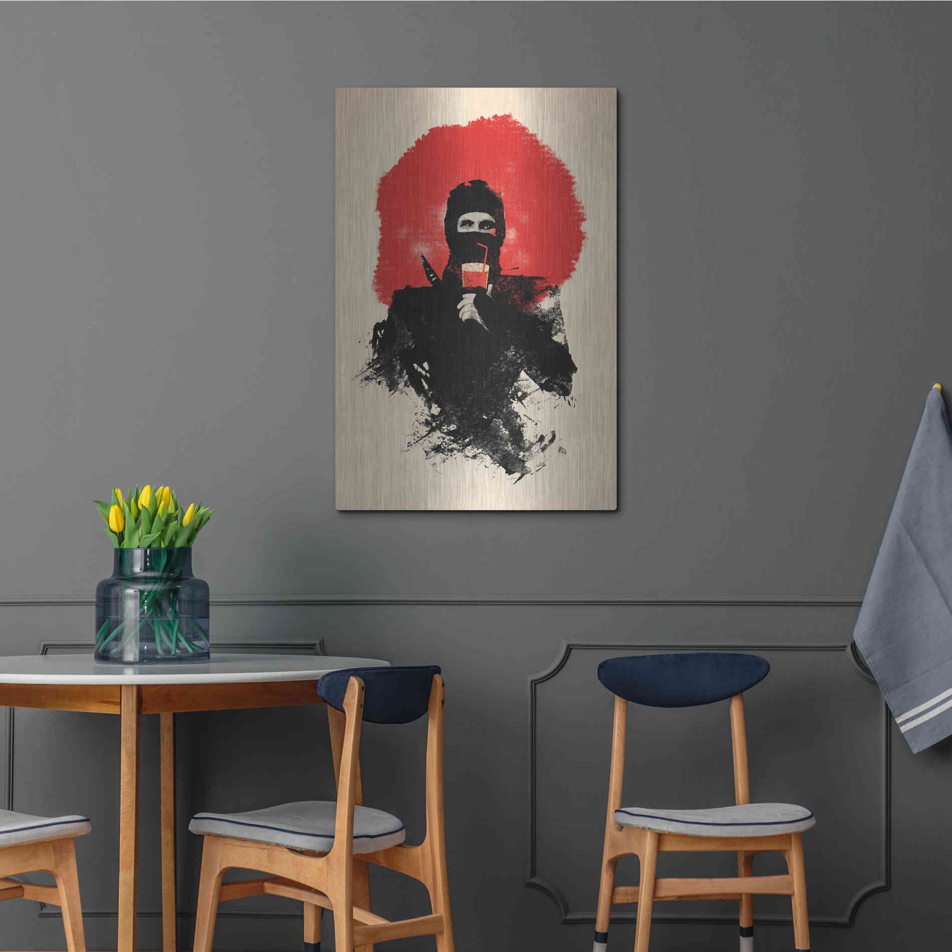 Luxe Metal Art 'American Ninja' by Robert Farkas, Metal Wall Art,24x36