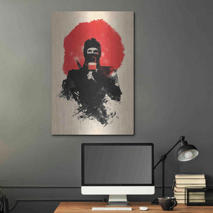 Luxe Metal Art 'American Ninja' by Robert Farkas, Metal Wall Art,24x36