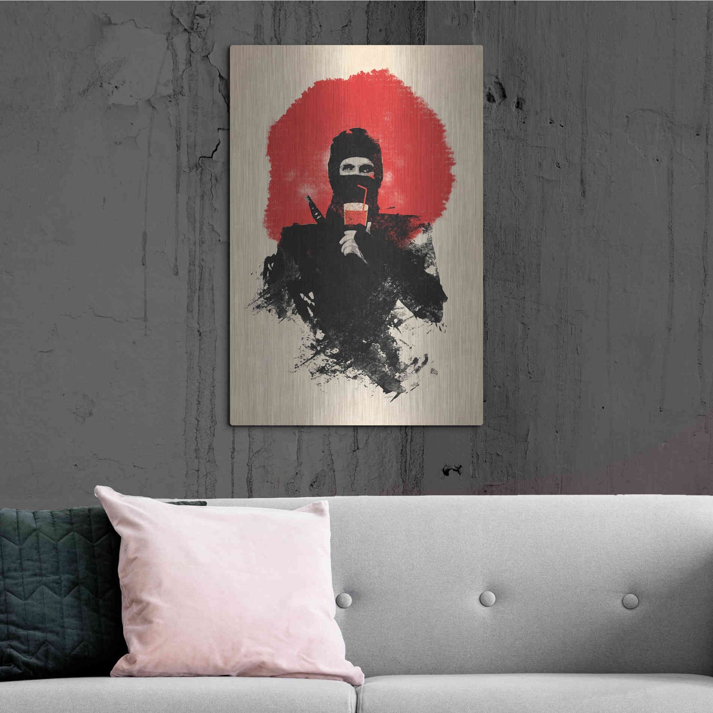 Luxe Metal Art 'American Ninja' by Robert Farkas, Metal Wall Art,24x36