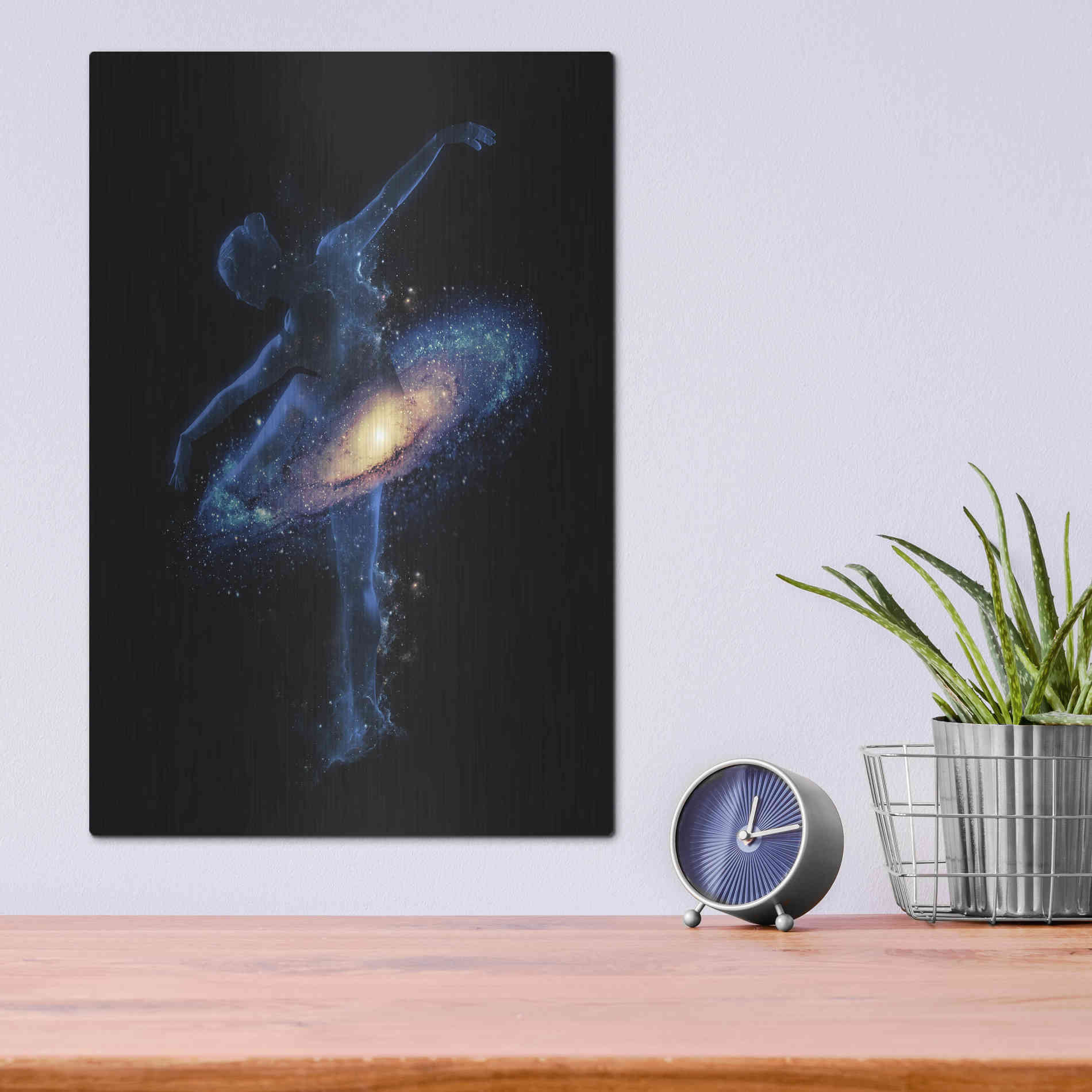 Luxe Metal Art 'Cosmic Dance' by Robert Farkas, Metal Wall Art,12x16