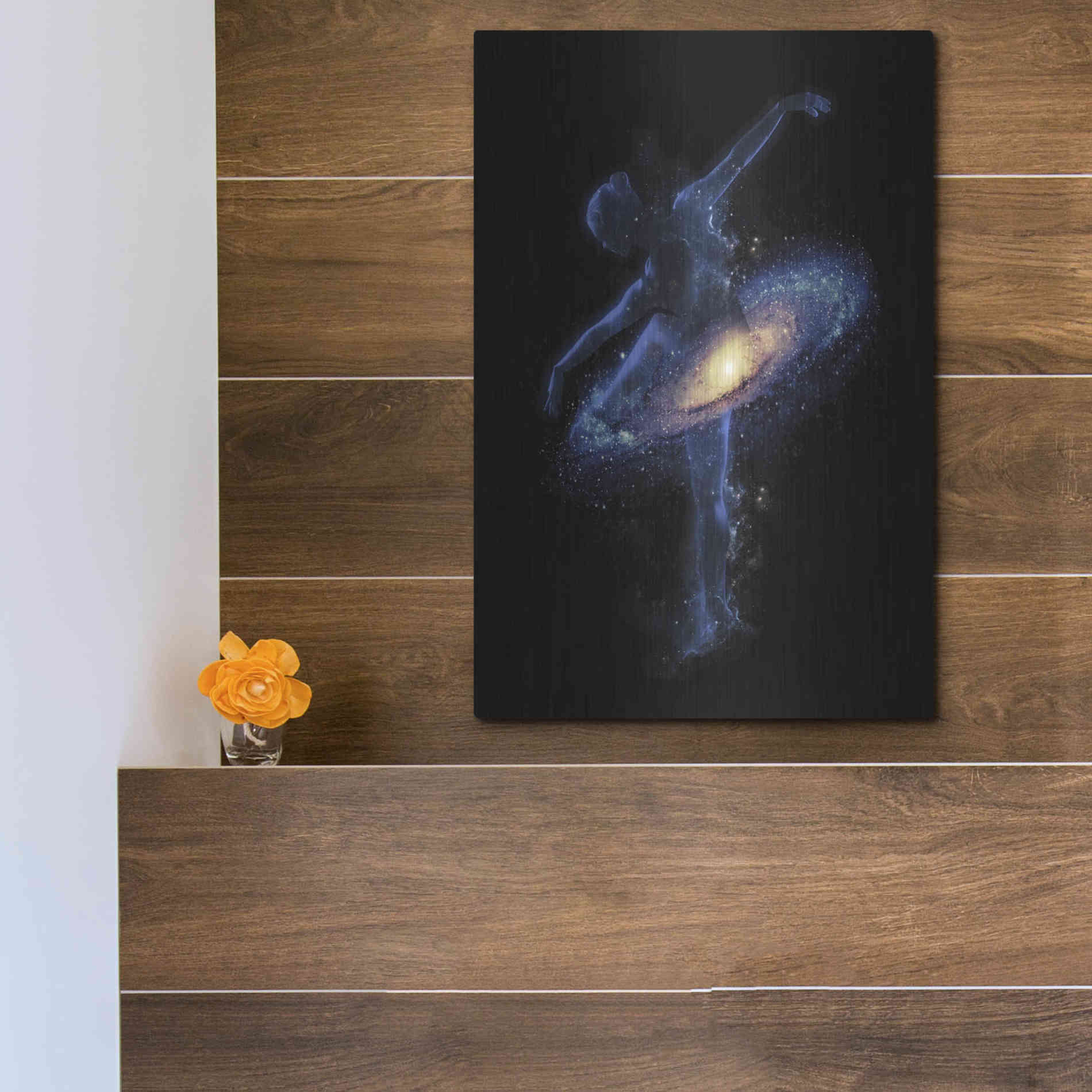 Luxe Metal Art 'Cosmic Dance' by Robert Farkas, Metal Wall Art,12x16