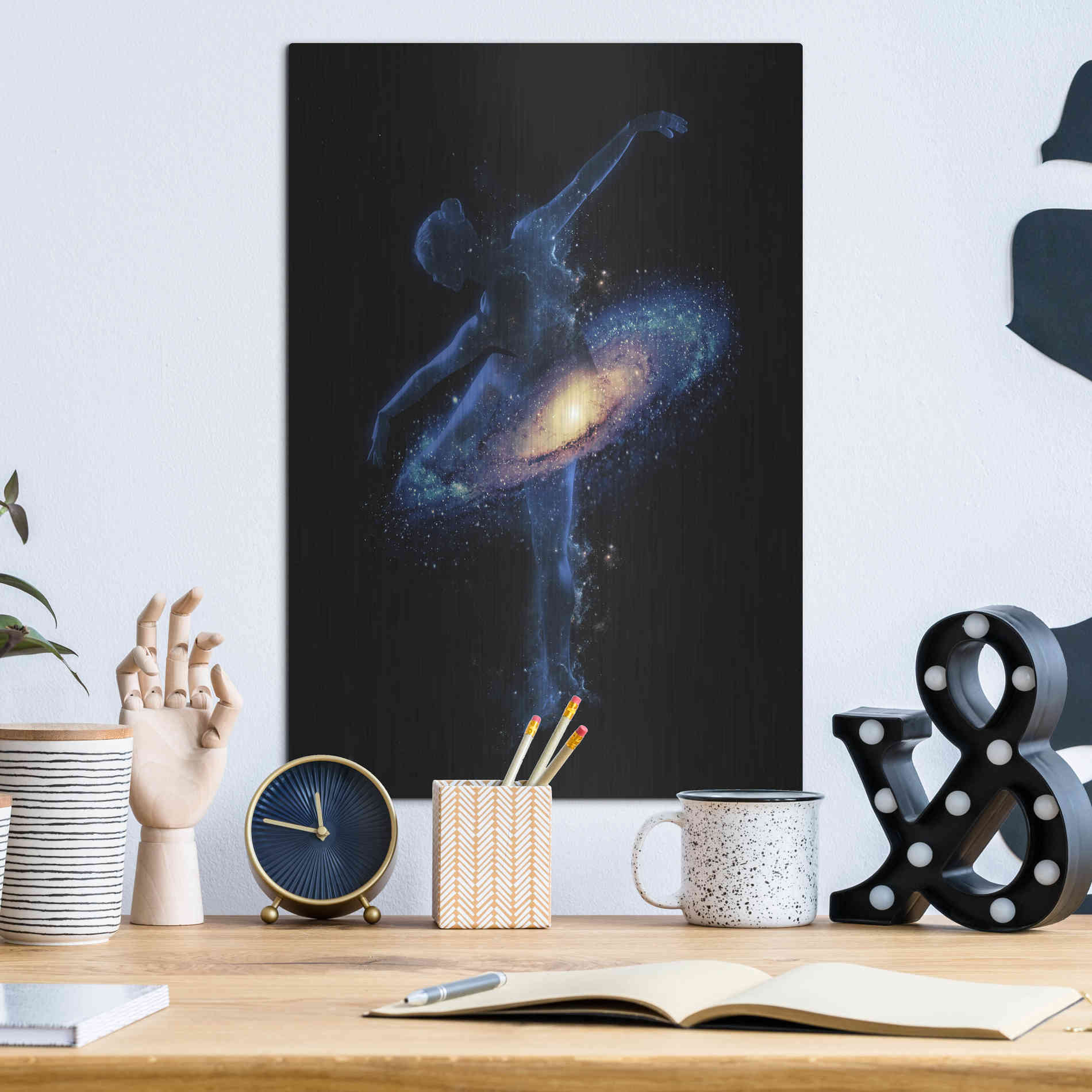 Luxe Metal Art 'Cosmic Dance' by Robert Farkas, Metal Wall Art,12x16