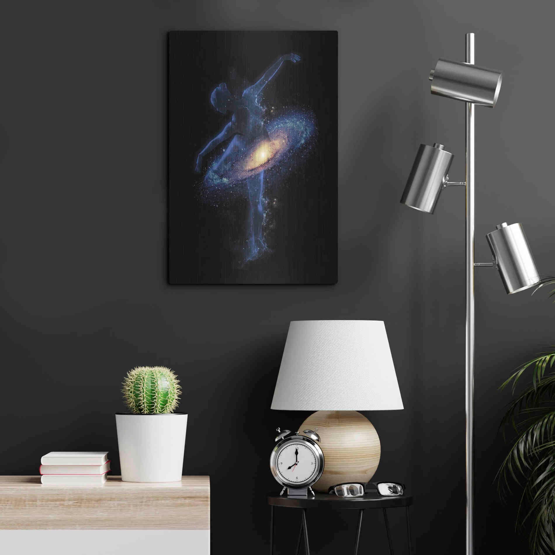 Luxe Metal Art 'Cosmic Dance' by Robert Farkas, Metal Wall Art,16x24