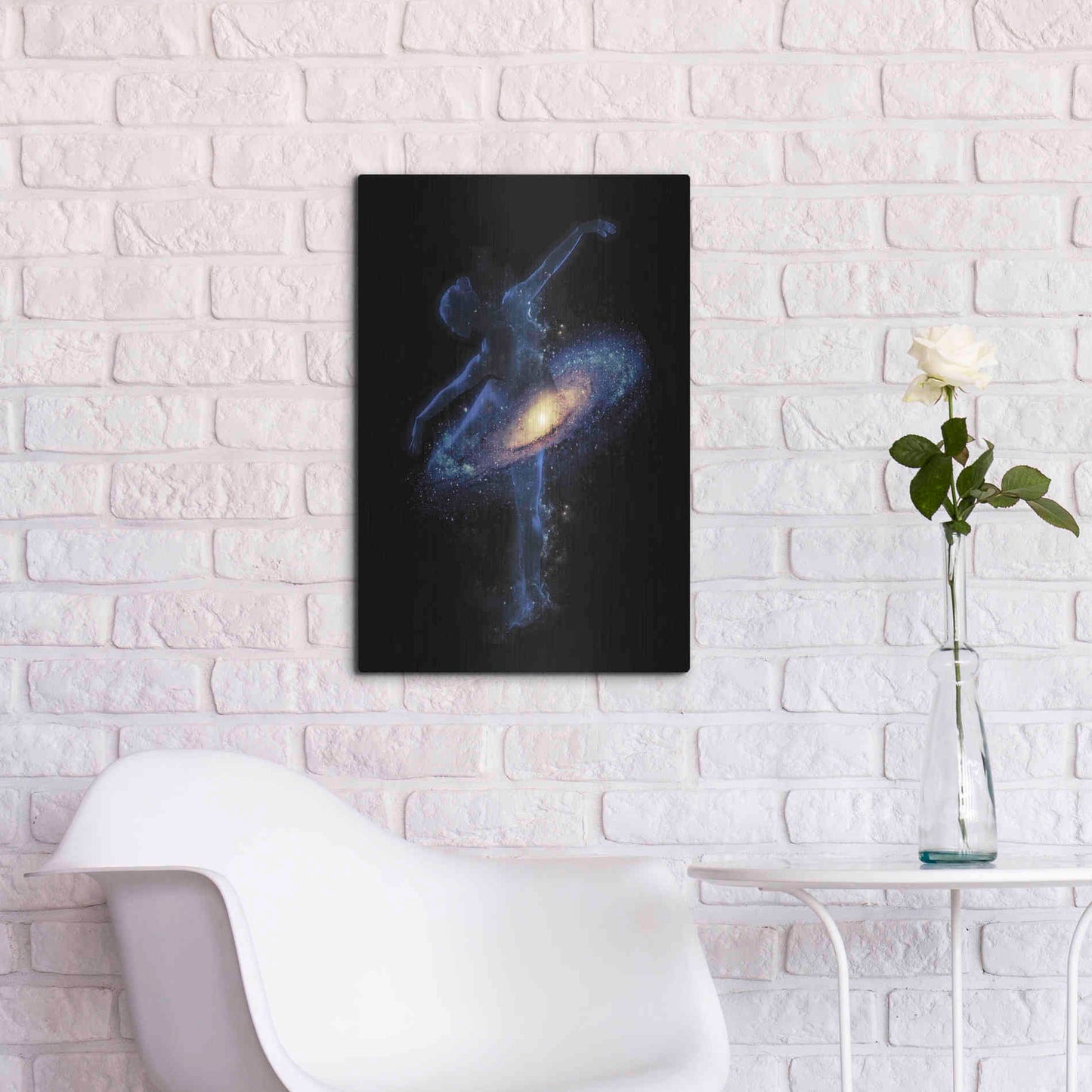 Luxe Metal Art 'Cosmic Dance' by Robert Farkas, Metal Wall Art,16x24