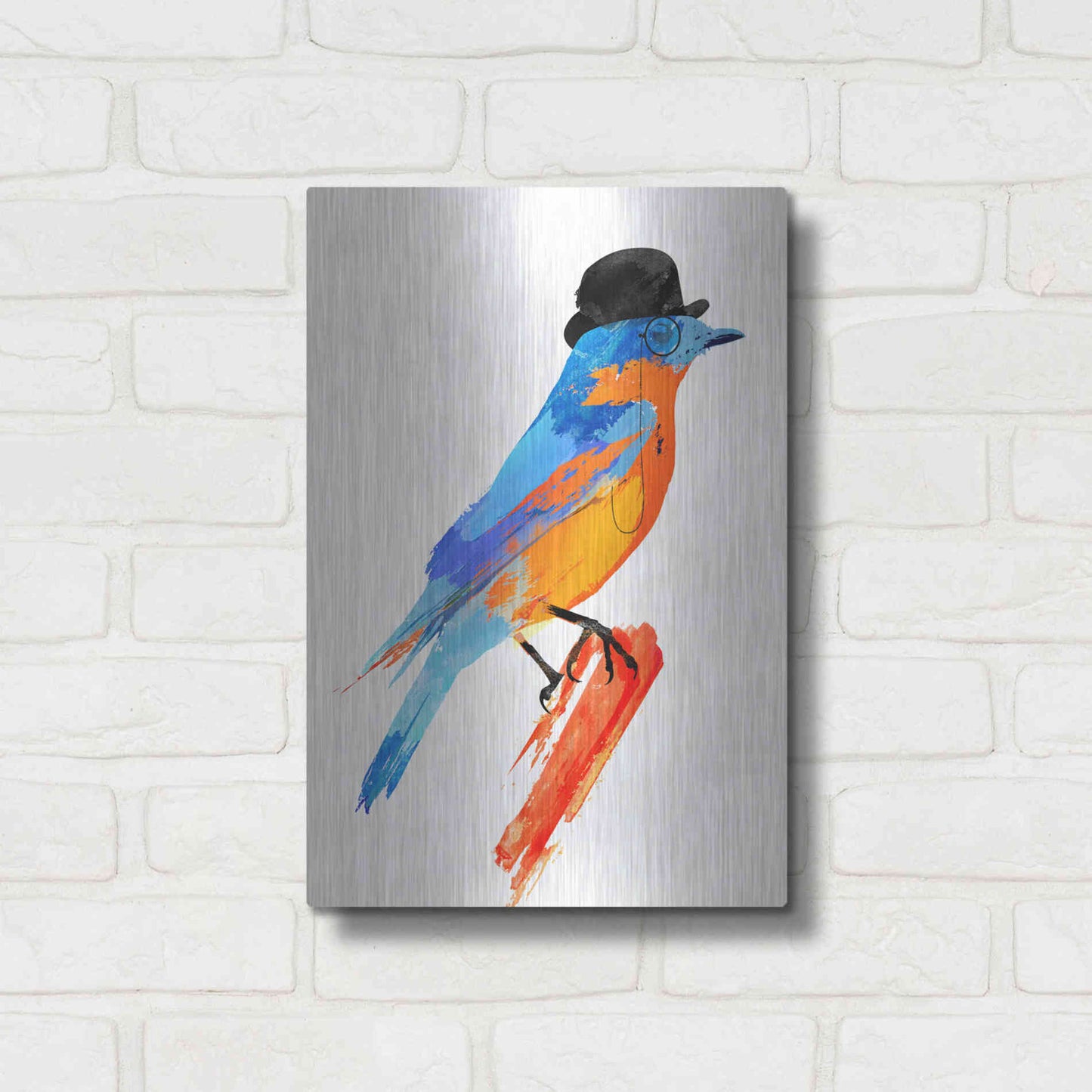 Luxe Metal Art 'Lord Bird' by Robert Farkas, Metal Wall Art,12x16