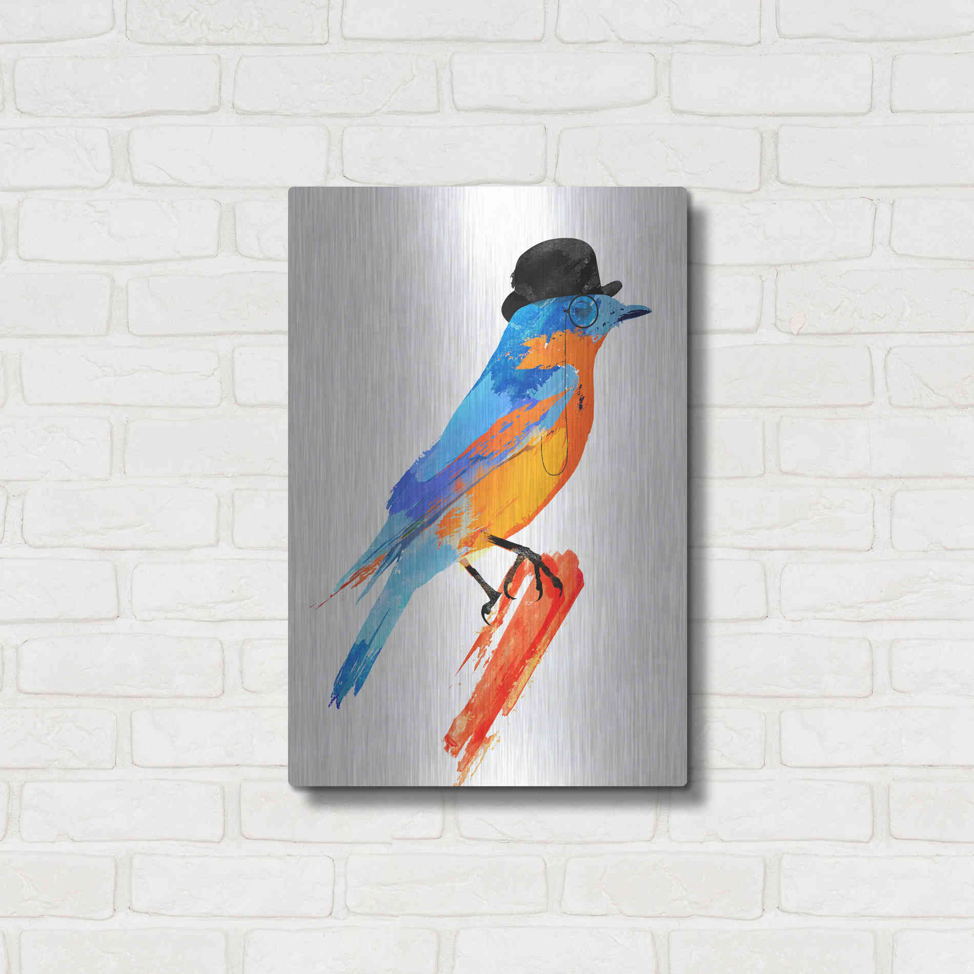 Luxe Metal Art 'Lord Bird' by Robert Farkas, Metal Wall Art,16x24