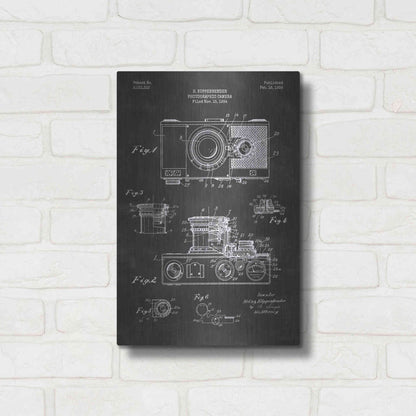 Luxe Metal Art 'Camera, 1936 Blueprint Patent Chalkboard' Metal Wall Art,12x16