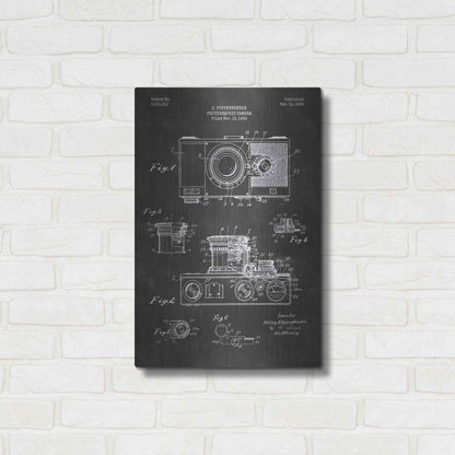Luxe Metal Art 'Camera, 1936 Blueprint Patent Chalkboard' Metal Wall Art,16x24