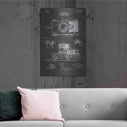 Luxe Metal Art 'Camera, 1936 Blueprint Patent Chalkboard' Metal Wall Art,24x36