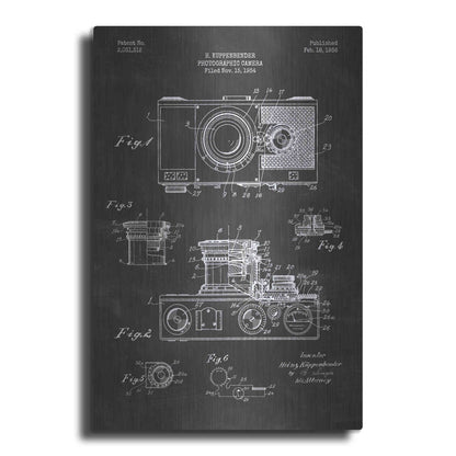 Luxe Metal Art 'Camera, 1936 Blueprint Patent Chalkboard' Metal Wall Art