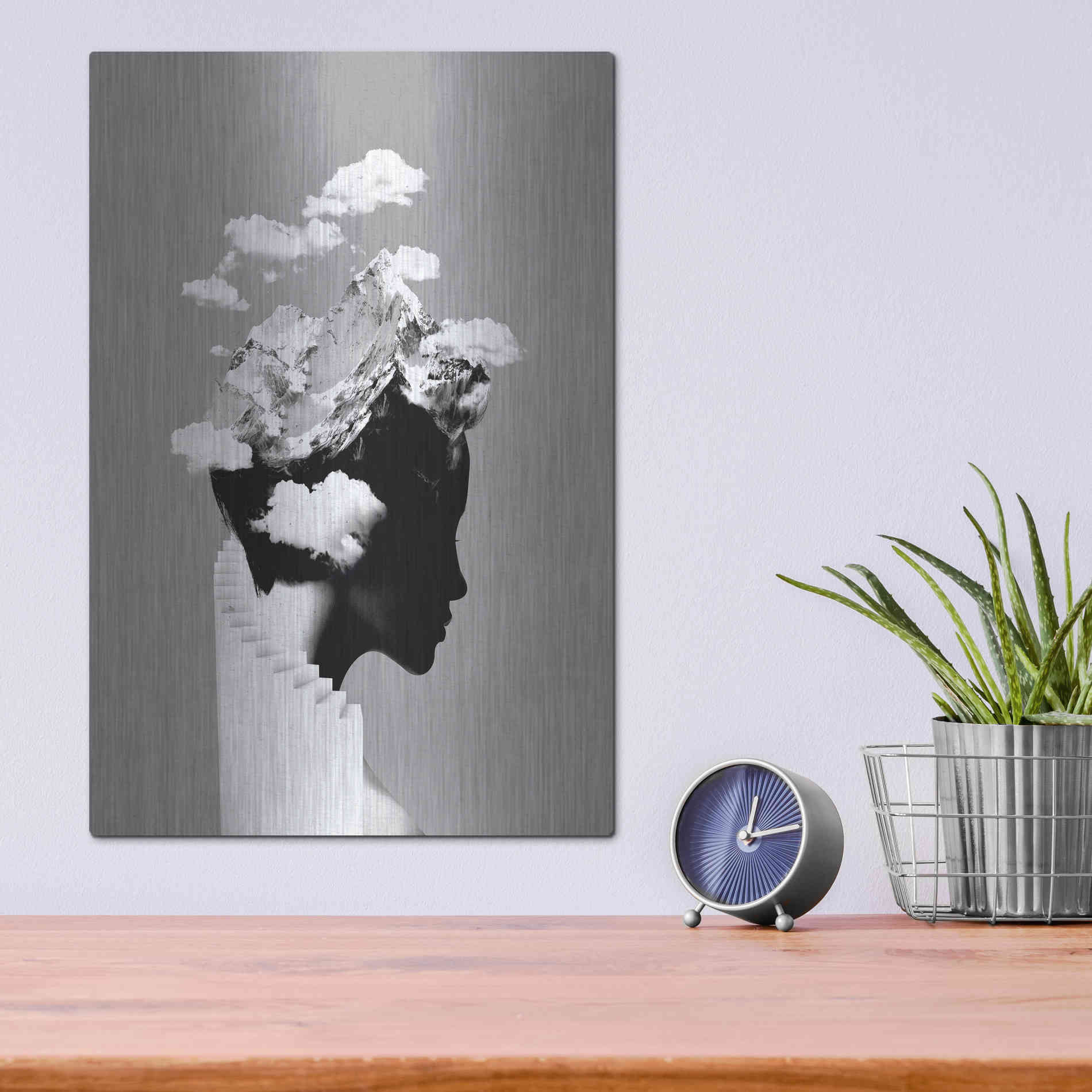 Luxe Metal Art 'It's a Cloudy Day' by Robert Farkas, Metal Wall Art,12x16
