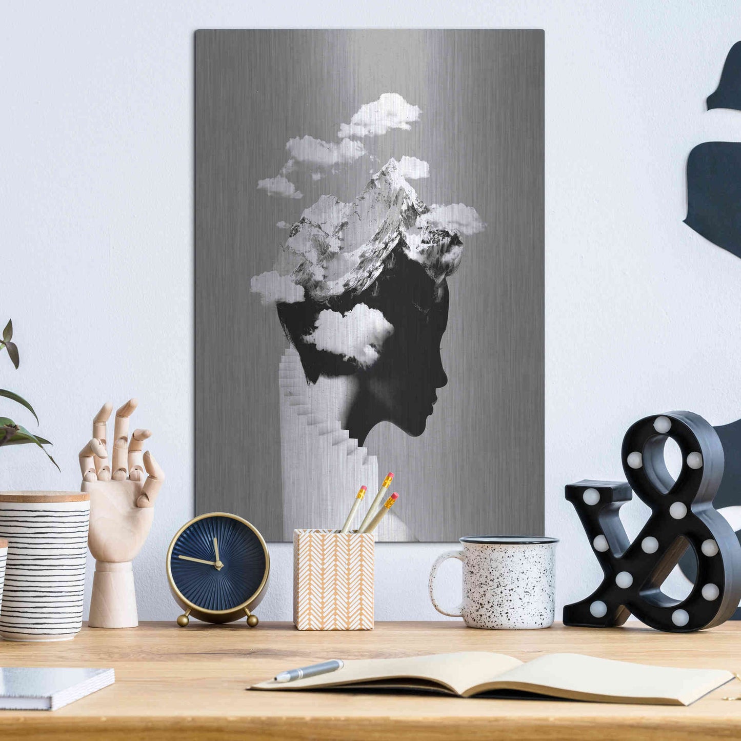 Luxe Metal Art 'It's a Cloudy Day' by Robert Farkas, Metal Wall Art,12x16