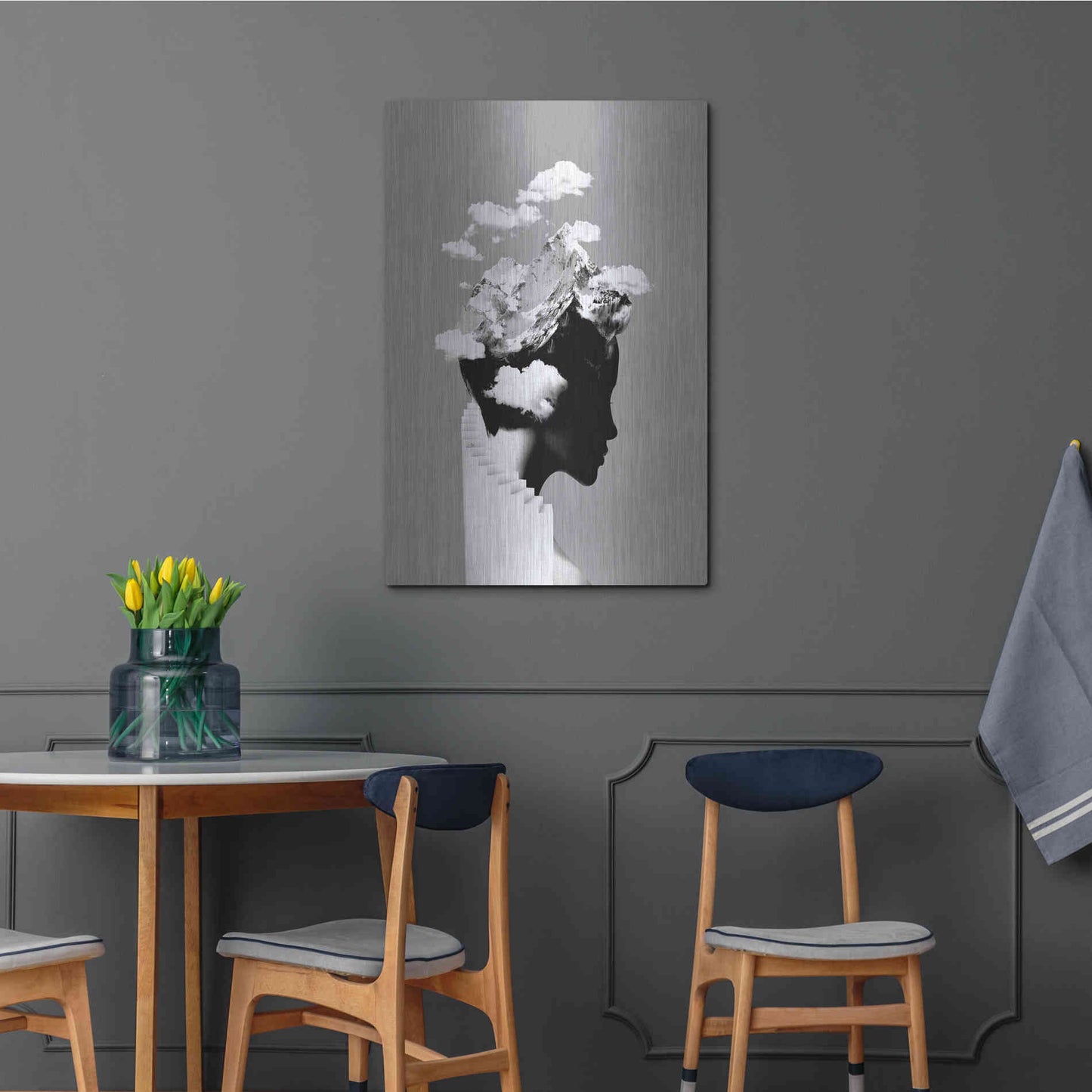 Luxe Metal Art 'It's a Cloudy Day' by Robert Farkas, Metal Wall Art,24x36