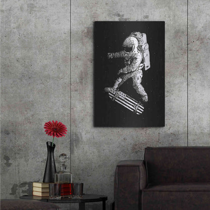 Luxe Metal Art 'Kickflip in Space' by Robert Farkas, Metal Wall Art,24x36