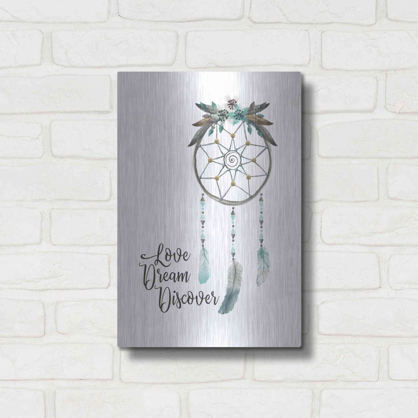 Luxe Metal Art 'Watercolor Dreamcatcher' by Seven Trees Design, Metal Wall Art,12x16