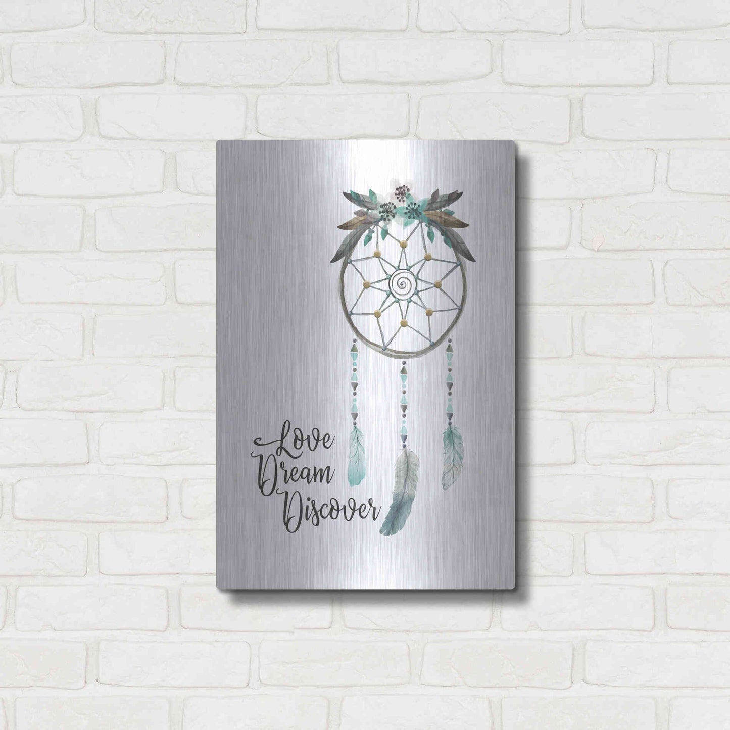 Luxe Metal Art 'Watercolor Dreamcatcher' by Seven Trees Design, Metal Wall Art,16x24