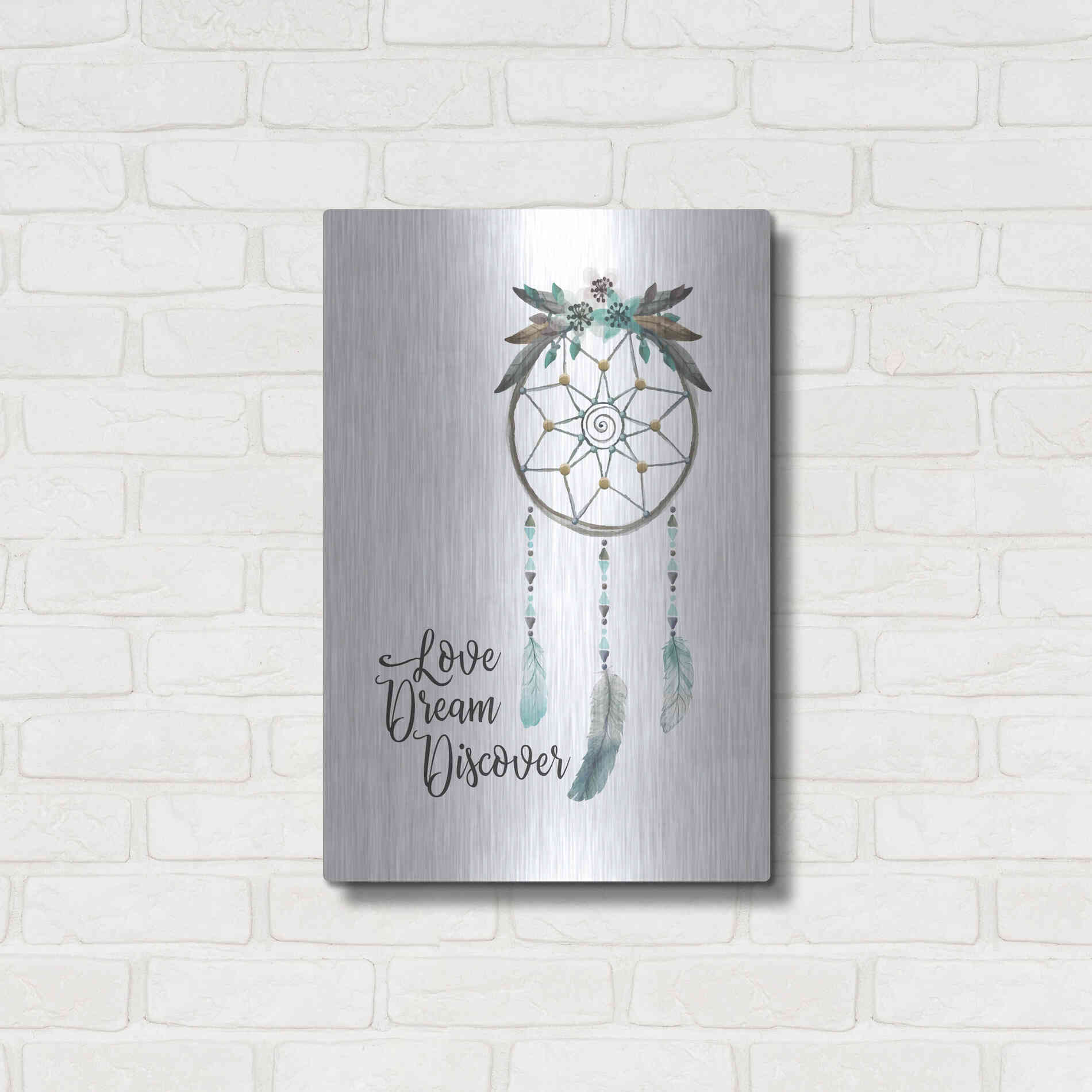 Luxe Metal Art 'Watercolor Dreamcatcher' by Seven Trees Design, Metal Wall Art,16x24