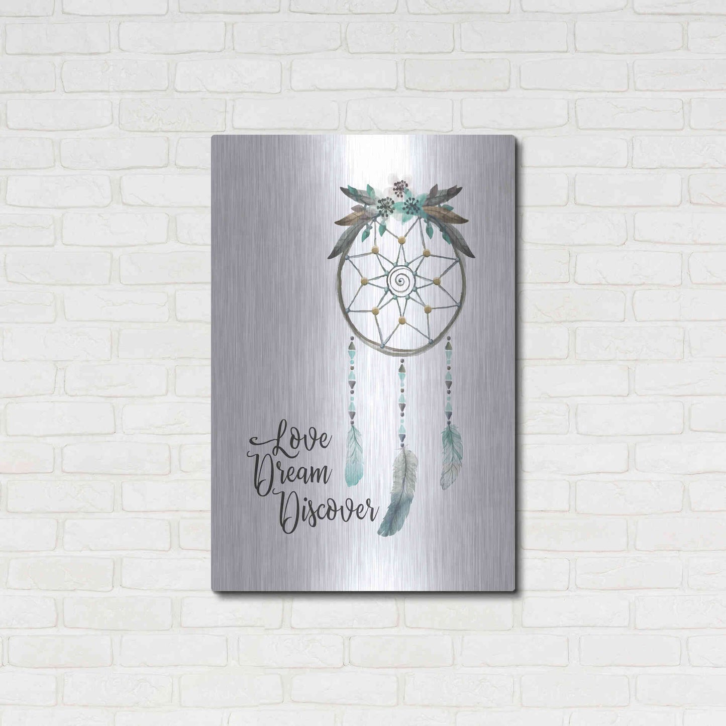 Luxe Metal Art 'Watercolor Dreamcatcher' by Seven Trees Design, Metal Wall Art,24x36