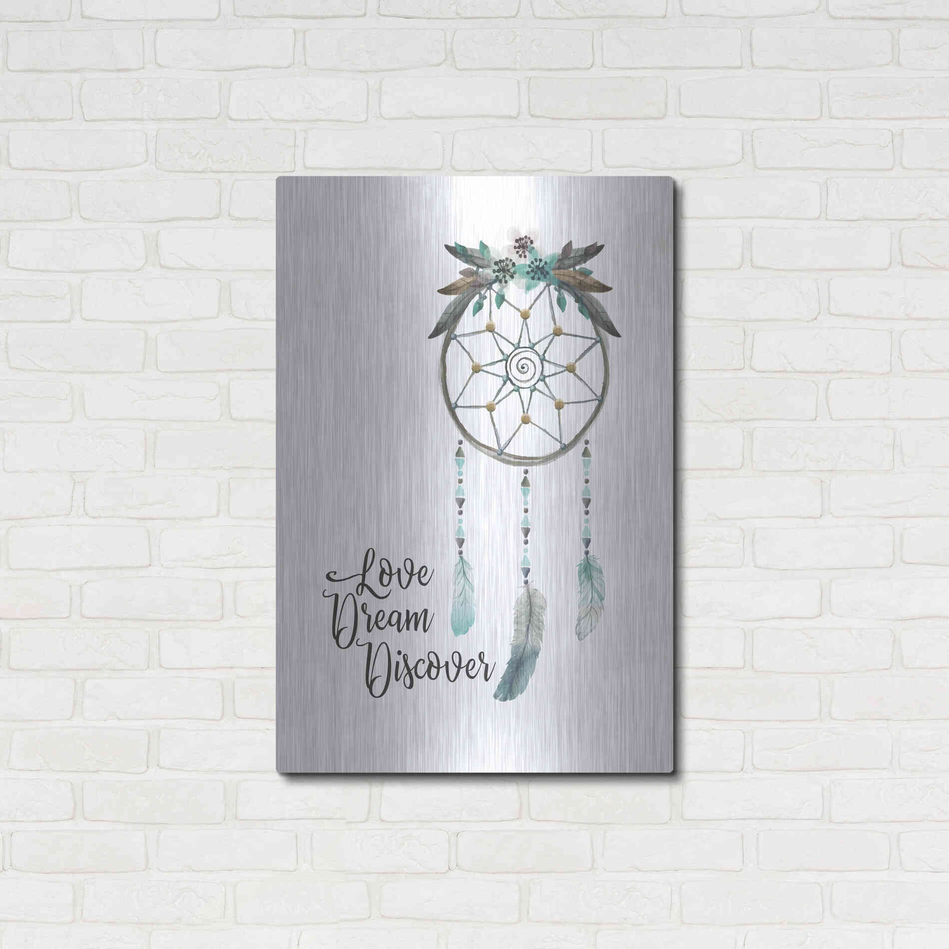 Luxe Metal Art 'Watercolor Dreamcatcher' by Seven Trees Design, Metal Wall Art,24x36