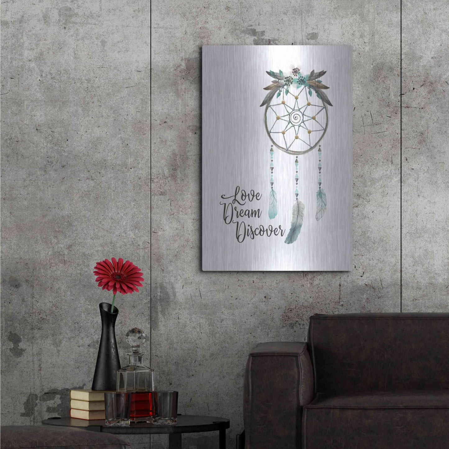 Luxe Metal Art 'Watercolor Dreamcatcher' by Seven Trees Design, Metal Wall Art,24x36