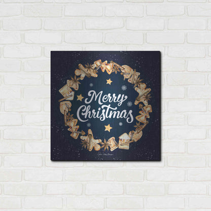 Luxe Metal Art 'Gingerbread Merry Christmas Wreath' by Seven Trees Design, Metal Wall Art,24x24