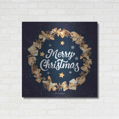 Luxe Metal Art 'Gingerbread Merry Christmas Wreath' by Seven Trees Design, Metal Wall Art,36x36
