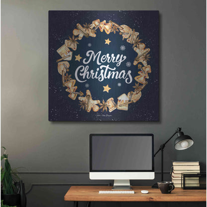 Luxe Metal Art 'Gingerbread Merry Christmas Wreath' by Seven Trees Design, Metal Wall Art,36x36