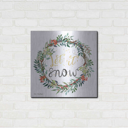 Luxe Metal Art 'Let It Snow Wreath' by Seven Trees Design, Metal Wall Art,24x24