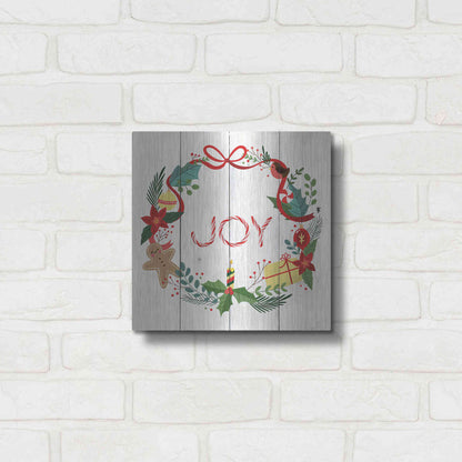 Luxe Metal Art 'Peppermint Joy' by Seven Trees Design, Metal Wall Art,12x12