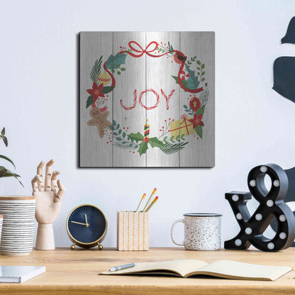 Luxe Metal Art 'Peppermint Joy' by Seven Trees Design, Metal Wall Art,12x12